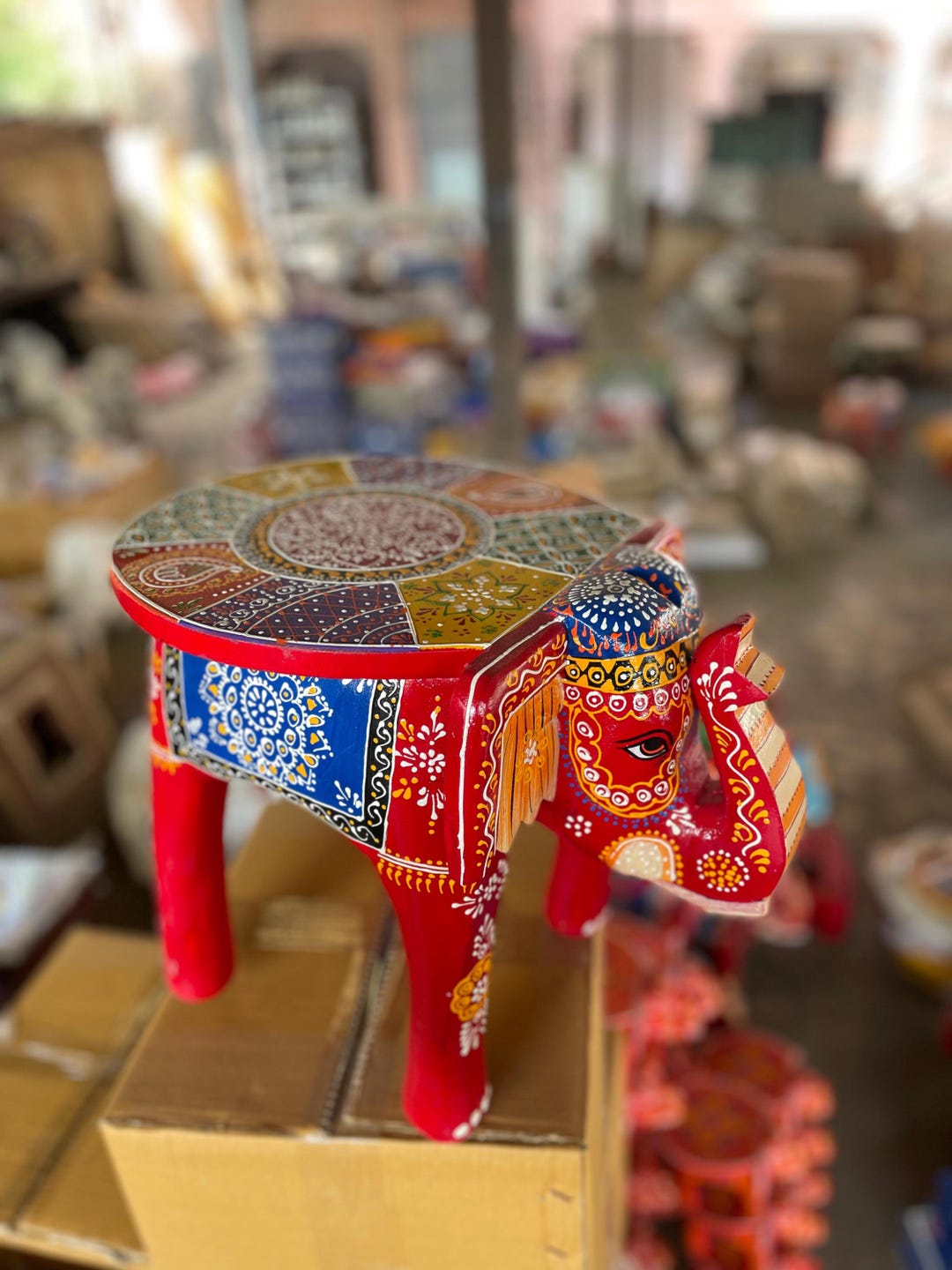 Handamde Indian Handamde Traditioinal Art Vintage Design Home Decor Elephant ...