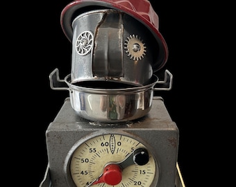 Time-o-Lite 2 - The WoBot robot - Handmade Robot - Found Object Robot - Junkbot - Steampunk