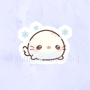 Chibi Cute Winter Seal Sticker | kawaii cute Animals | seal stickers | Kiss Cut stickers | Chibi stickers | Digital Art | cute sticker