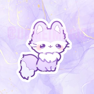 Cute Chibi Kitty Fox Sticker | Kiss Cut stickers | kawaii art | pink stickers | cute drawing | digital art