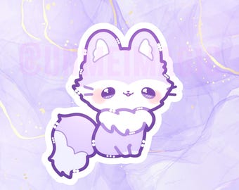 Cute Chibi Kitty Fox Sticker | Kiss Cut stickers | kawaii art | pink stickers | cute drawing | digital art