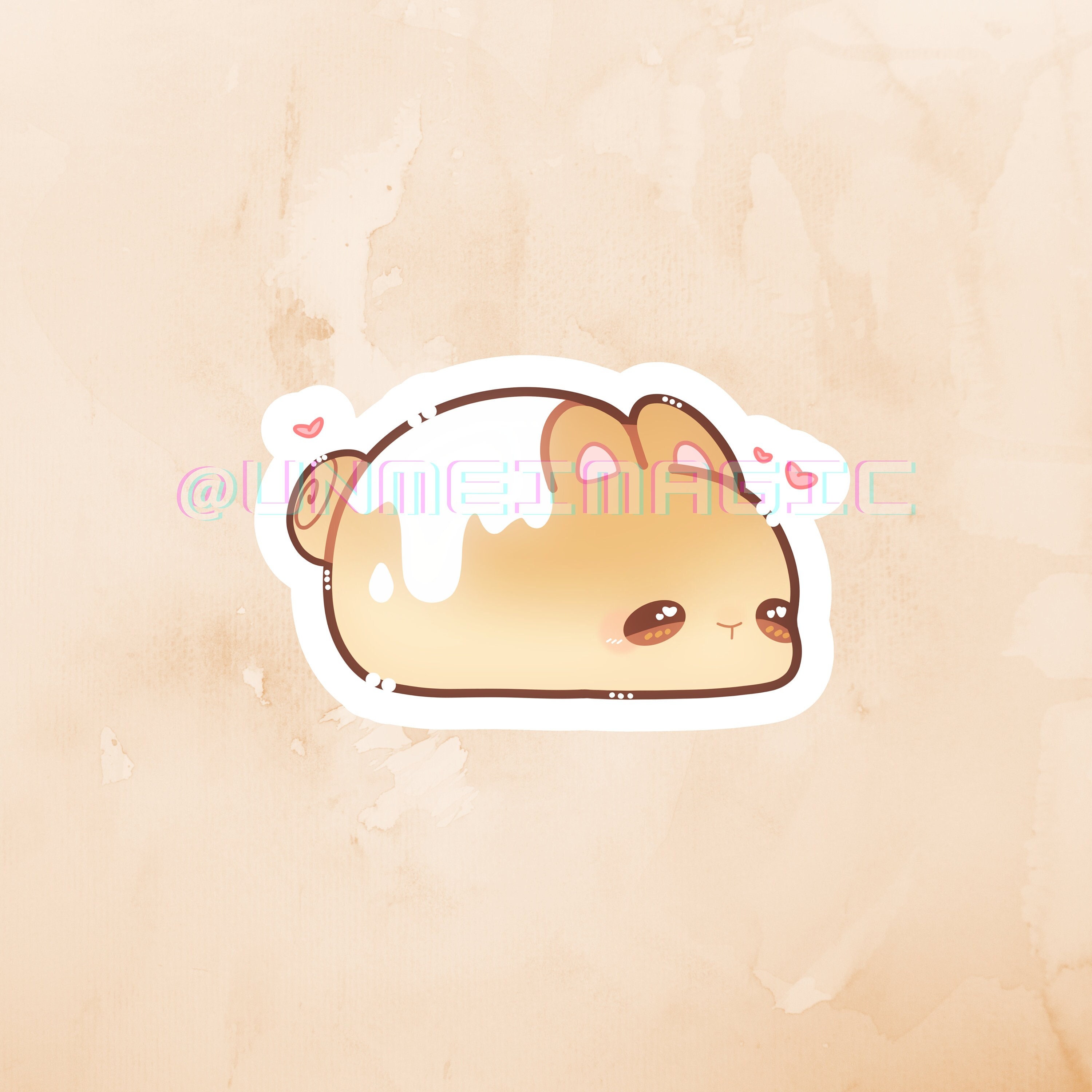 Cinnamon Bun Sticker | Kiss Cut stickers | Chibi stickers | Digital Art | Bunny drawing | Anime | cottagecore | pastry | cinnamon roll