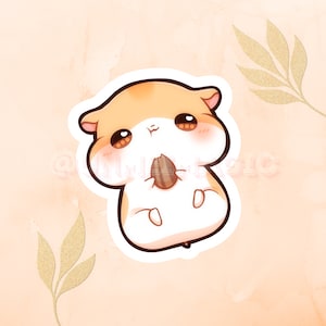 Kawaii Chibi Hamster Sticker | animal stickers | kawaii chibis | Kiss Cut stickers | kawaii art | coquette stickers | Chibi sticker