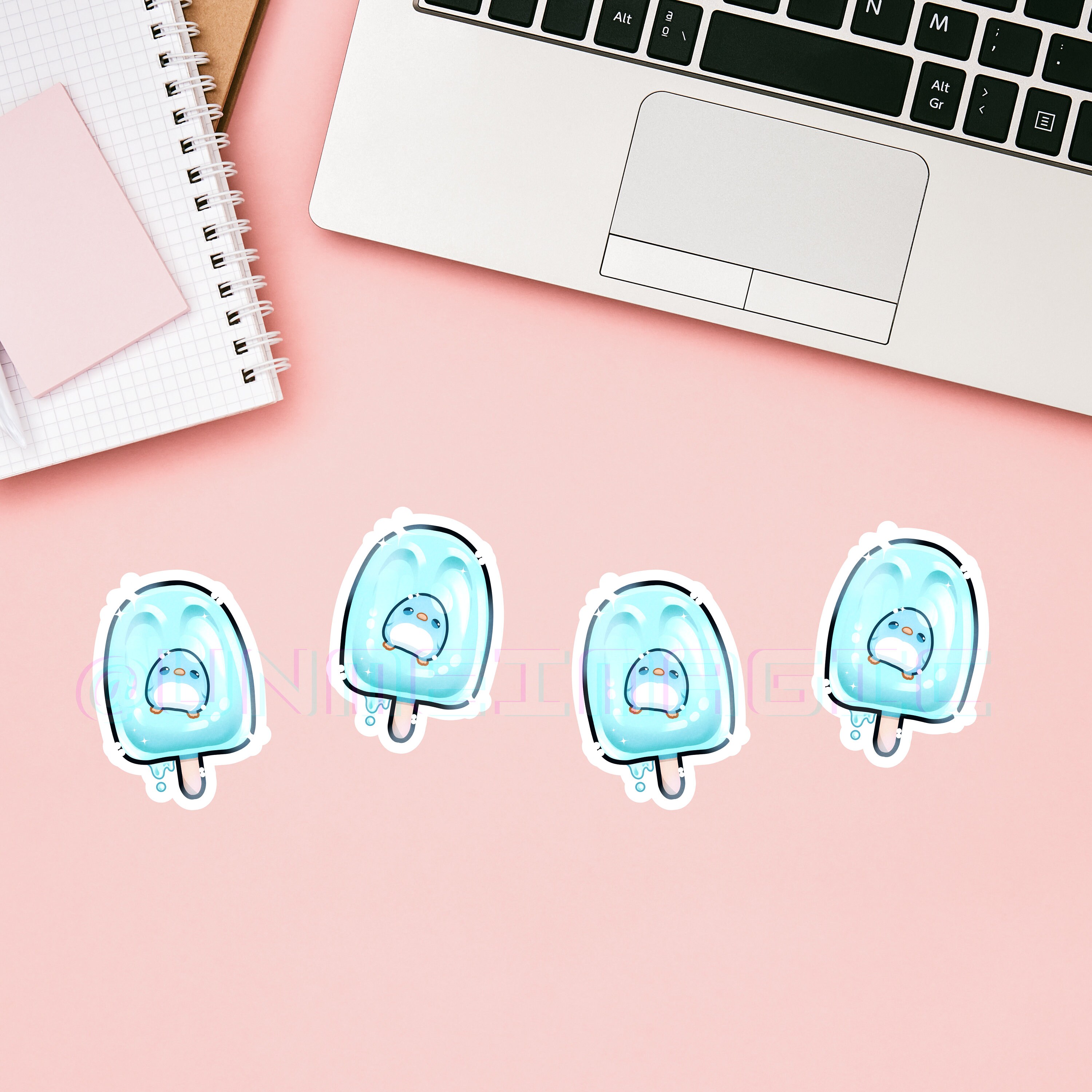 Popsicles Decal Chibi Penguin Popsicle Sticker | Cute Vinyl Decal - Etsy