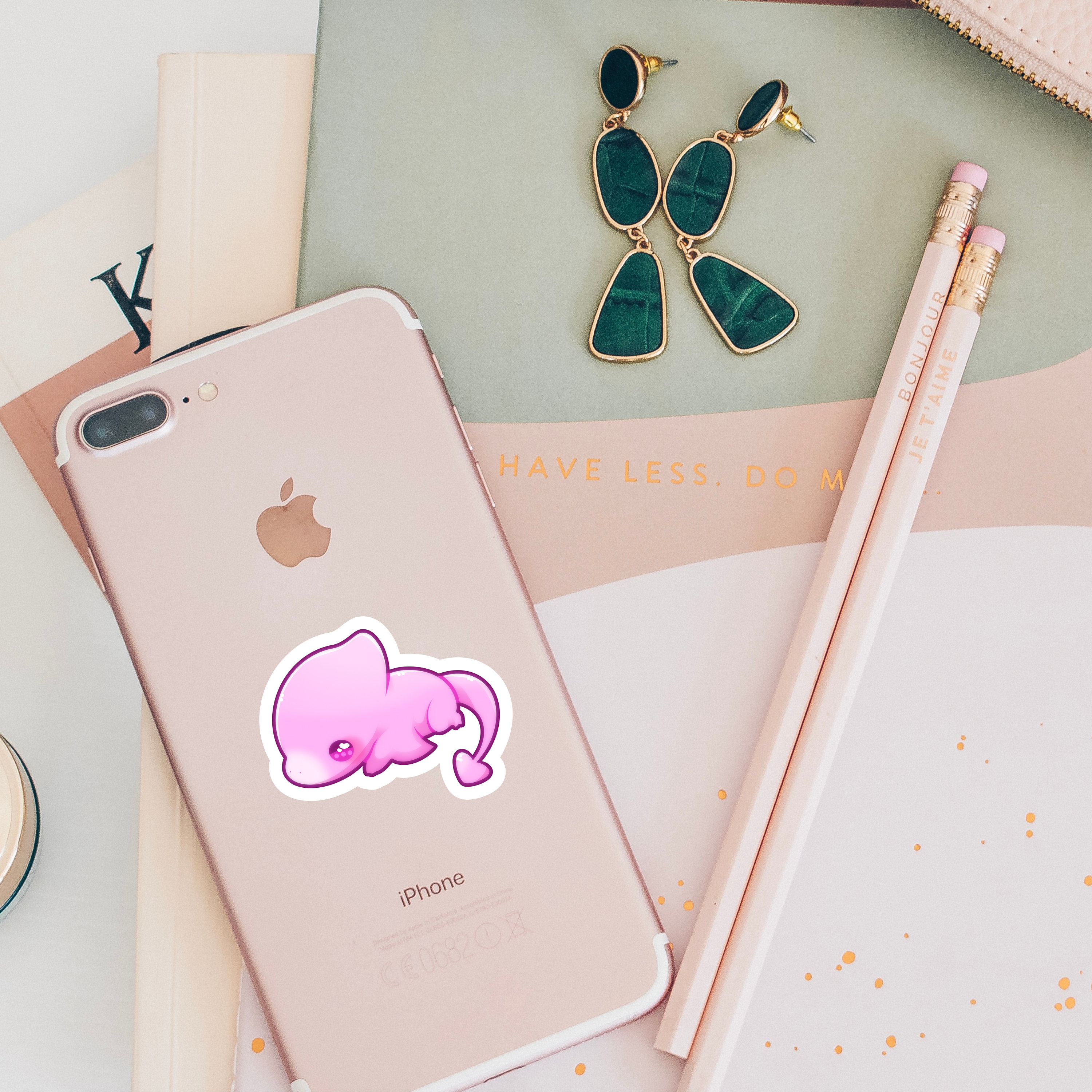 Kawaii Pink Pterodactyl Sticker: Chibi Dino Decal, Scrapbooking ...