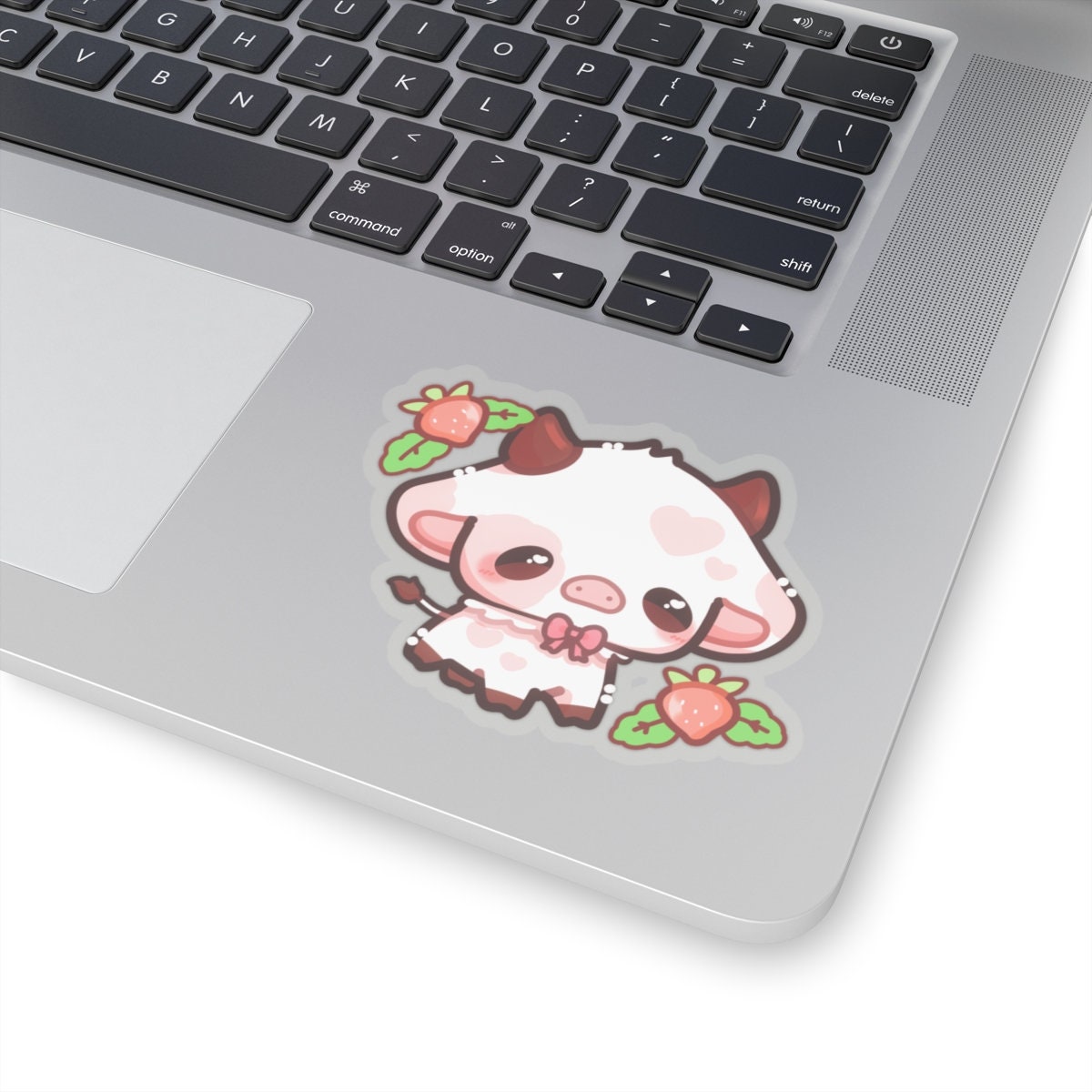 Cute Strawberry Cow Sticker Cute Animal Stickers Kawaii Kiss Cut ...