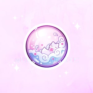 Marble Dreams Chibi Fox Sticker | Cute chibi cat stickers | kawaii | Kiss cut stickers | cottage core | kawaii stickers | Cute stickers