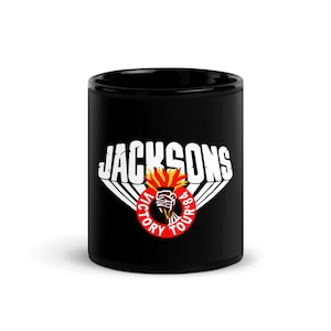 Jacksons Victory Tour 84 Black Glossy Mug
