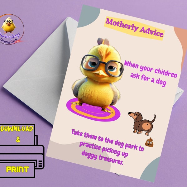 Funny Duck Greeting Card Funny Quirky Comical Blank Inside General Greeting Card Printable Instant Download PDF