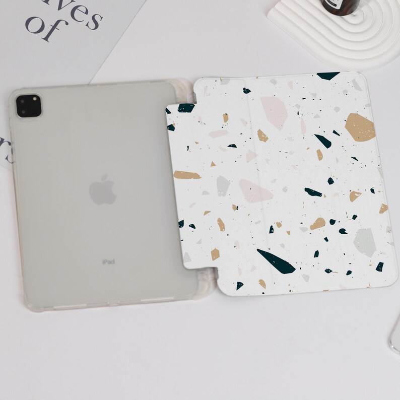 Irregular Geometry Draw iPad Case With Apple Pencil Holder for 2024 New