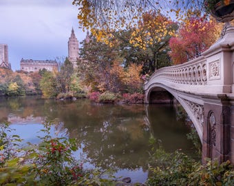 Bow Bridge | Central Park | San Remo Apartments | New York City | Manhattan | Paper | Canvas | Acrylic | Metal