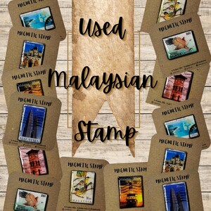 Used Malaysian Stamp version, Collectible Magnetic Stamp, Antique Stamp Magnet, Handmade Magnetic Stamps, Unique Gift, Collector, UV Resin