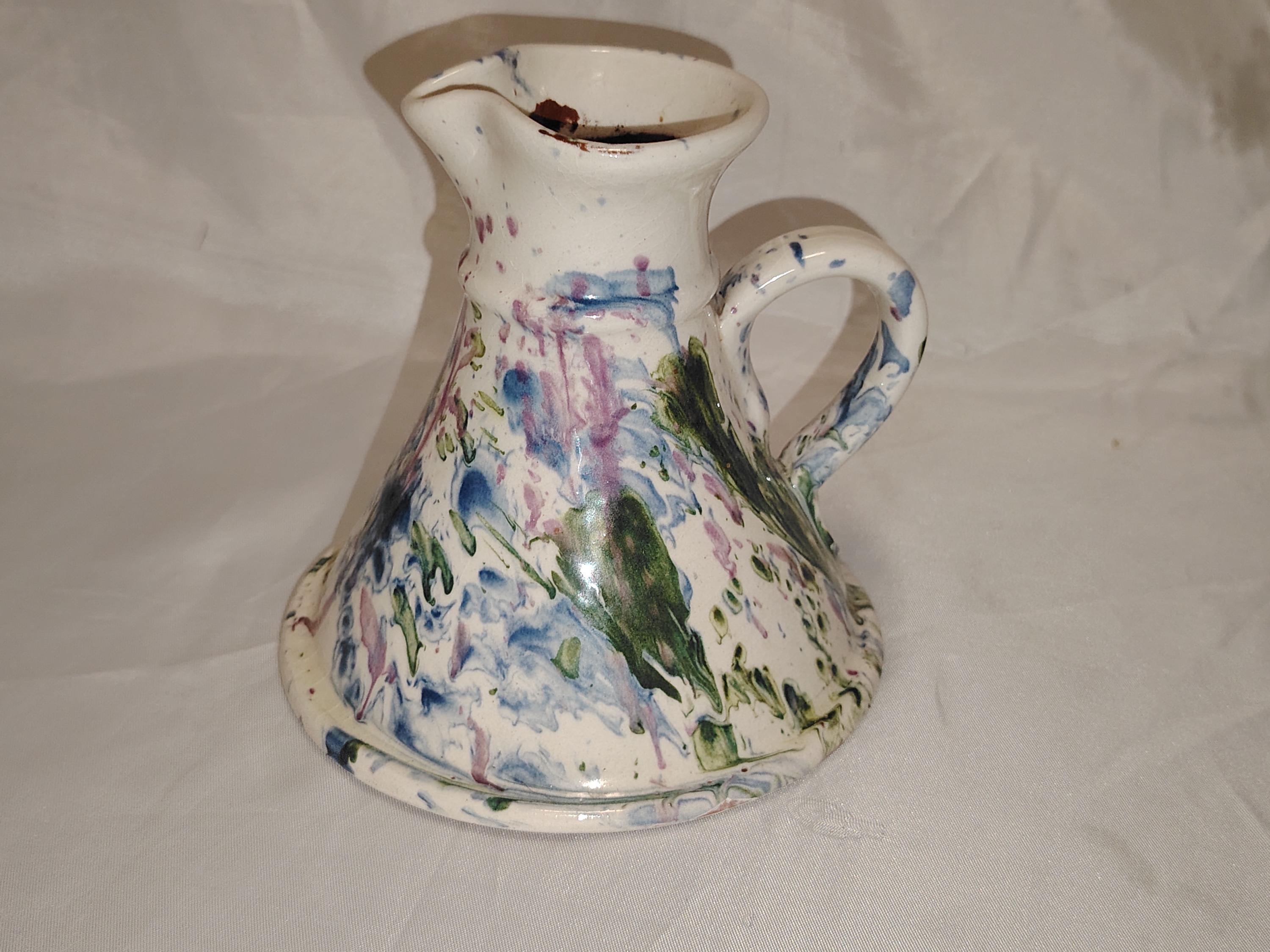 Pichet / carafe en verre vintage fait main des années 60 Fabriqué en Italie - France