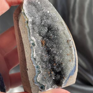 Black Amethyst Crystal, Natural Cut Base, Druzy Black Amethyst Freeform, Black Amethyst Freeform,