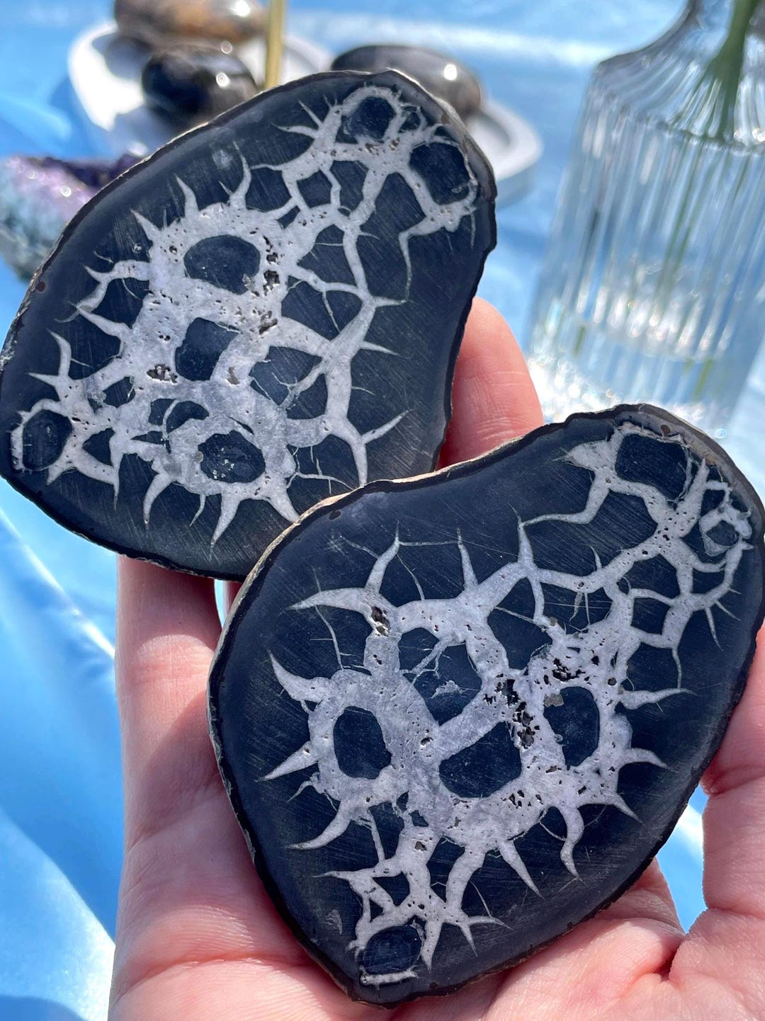 Dragonstones Pair, Septarian Nodule Geode, Septaria, Dragonstone ...