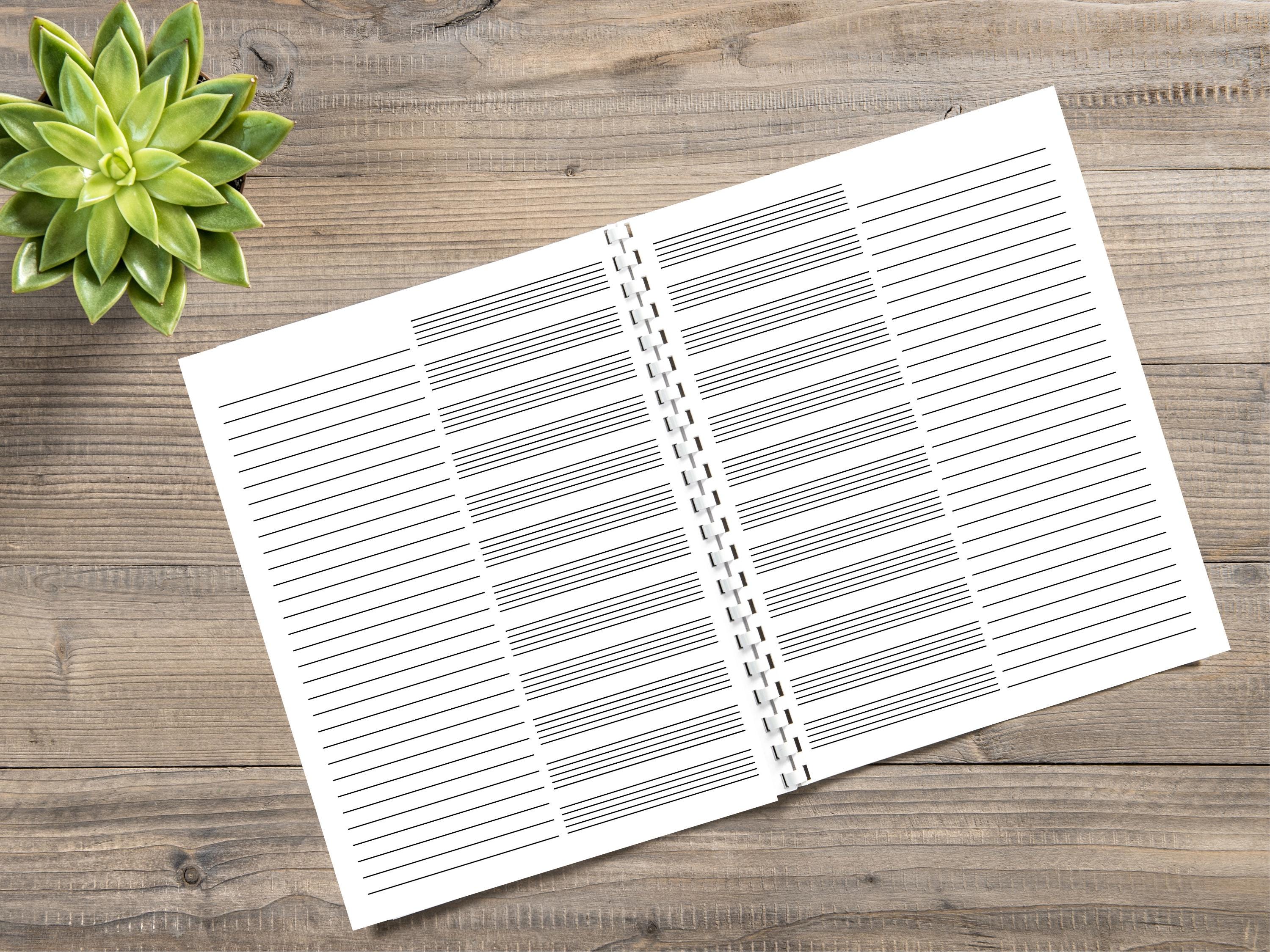 Printable Sheet Music Paper With Notes Paper | US Letter Instant ...