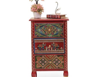 Wooden Painted Bed side Night stand Indian decor