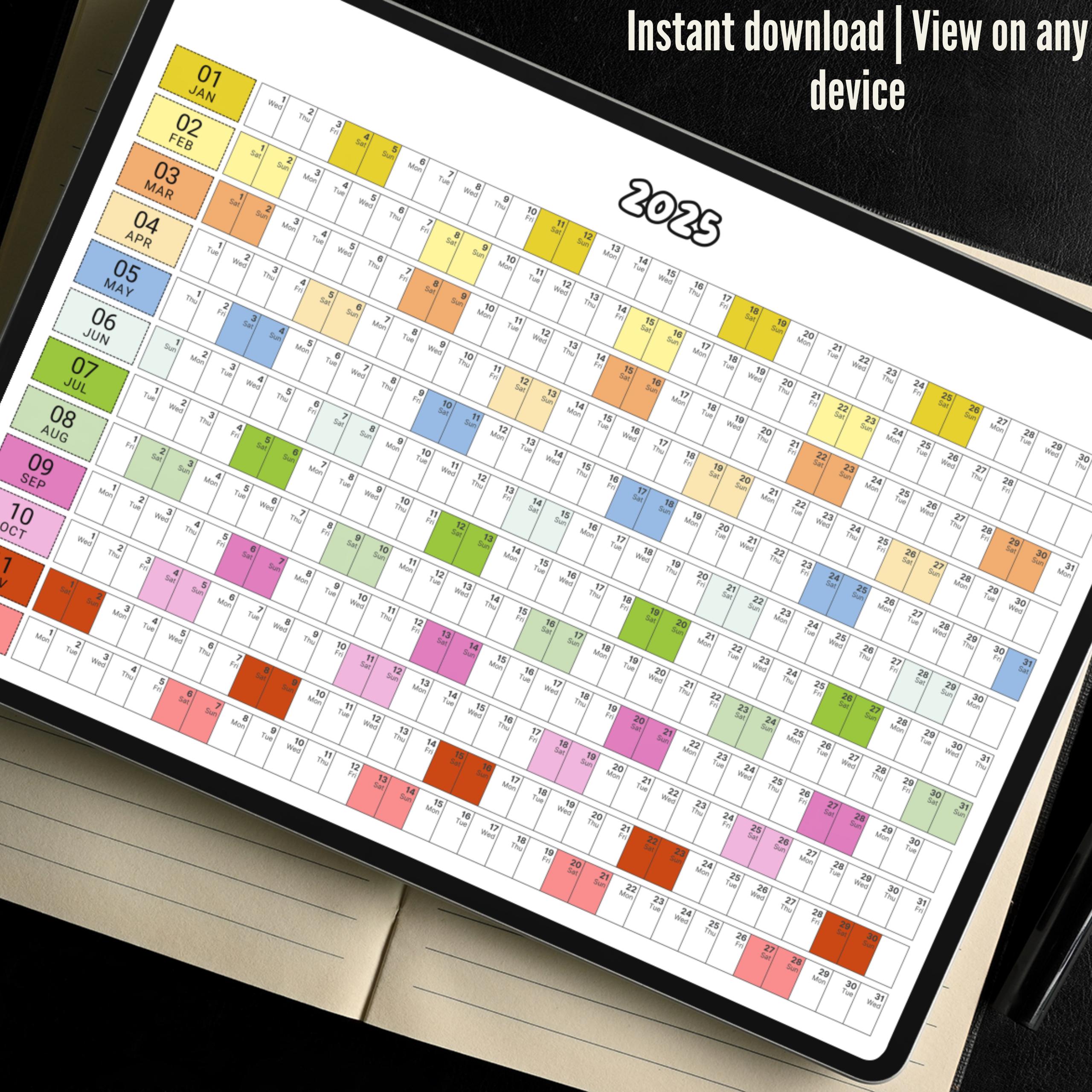 2025 Printable Year Planner, 2025 Digital Planner, 2025 Yearly Planner