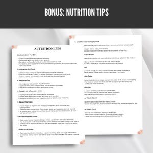 Pu&ograve; includere: Una guida nutrizionale con consigli per un'alimentazione sana, che include informazioni su iodio, selenio, zinco, fibre e goitrogeni. La guida include anche consigli per evitare cibi trasformati e zuccherati, gestire lo stress e dormire a sufficienza.