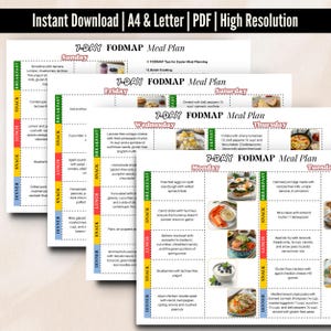 Low FODMAP Meal Plan Printable | IBS Friendly Menu | Gut Health Nutrition Guide | IBS Food Guide | Low Fodmap Foods
