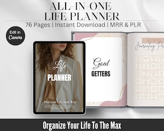 Ultimate Life Planner PLR with Master Resell Rights | Done For You Digital Life Planner Undated | Life Binder MRR