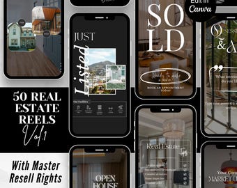 Reels de agentes inmobiliarios MRR PLR / Marketing inmobiliario de lujo / Reels y subtítulos inmobiliarios / Reels inmobiliarios sin rostro para marketing inmobiliario