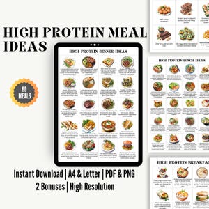 80 High Protein Meal Ideas PDF For High Protein Meal Plan, High Protein Food Chart Without Calories, Printable High Protein Gym Meals
