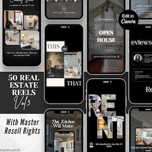 Makramee Rolle mit Master Weiterverkaufsrecht | Luxus-Immobilien-Reel-Vorlagen als Immo-Immobilien-marketing-Plan | Realtor Marketing-Materialien