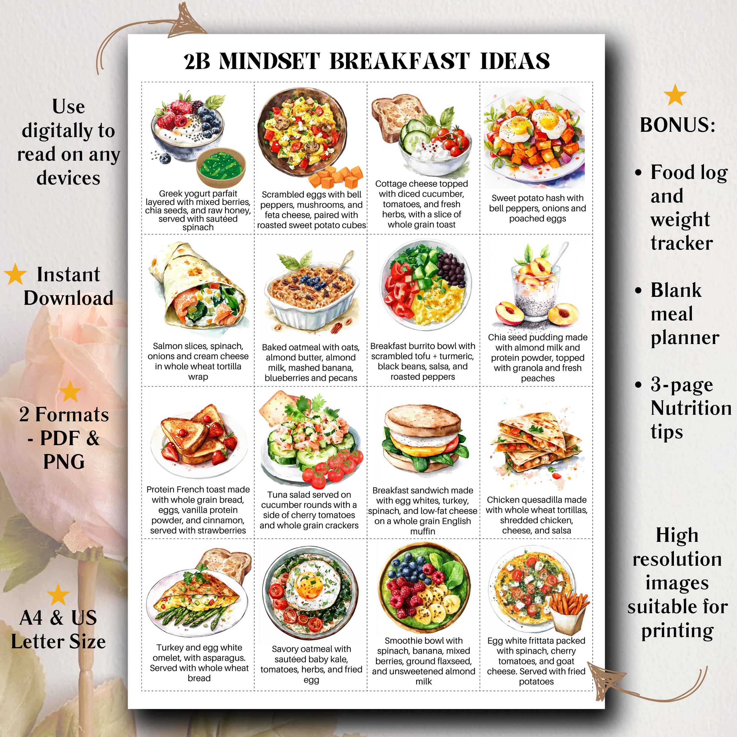2B Mindset Printable Meal Ideas for 2B Mindset Meal Plan, Bodi Weight ...
