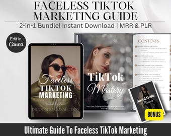 Faceless TikTok Marketing Guide with Master Resell Rights | Faceless TikTok Bundle | TikTok Ideas | TikTok Guide | TikTok Marketing MRR PLR