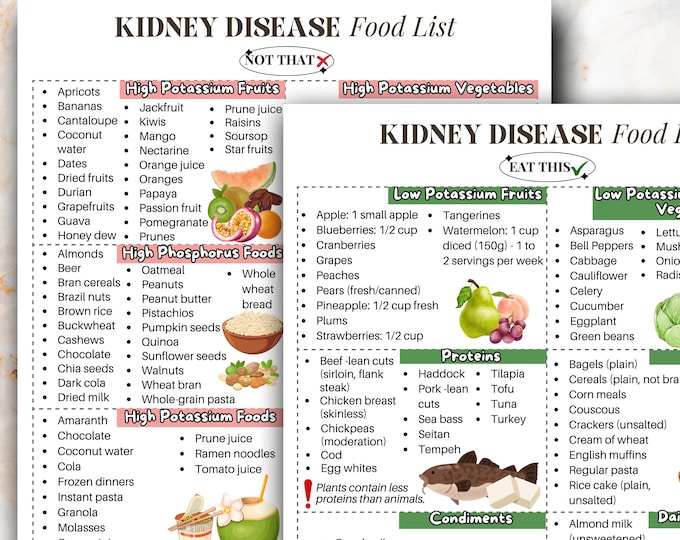 Low Potassium Foods Chart PDF | Renal Diet Food Chart | Kidney Friendly ...