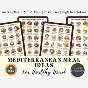 80 Heart Healthy Meal Ideas For Mediterranean Diet Meal Plan & Grocery, Mediterranean Diet Chart Food List PDF, For Heart Disease Awareness