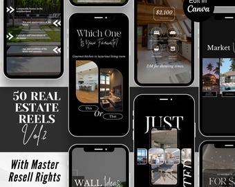 Plantilla de vídeo inmobiliario con derechos de reventa (PLR) para Instagram de agentes inmobiliarios / Plantillas de vídeos inmobiliarios de lujo / Reels de agentes inmobiliarios con subtítulos