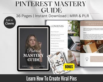 Pinterest-gids e-book voor bedrijven met master-doorverkooprechten | Pinterest-marketingcursus PLR | Bonus Pinterest-pinsjablonen