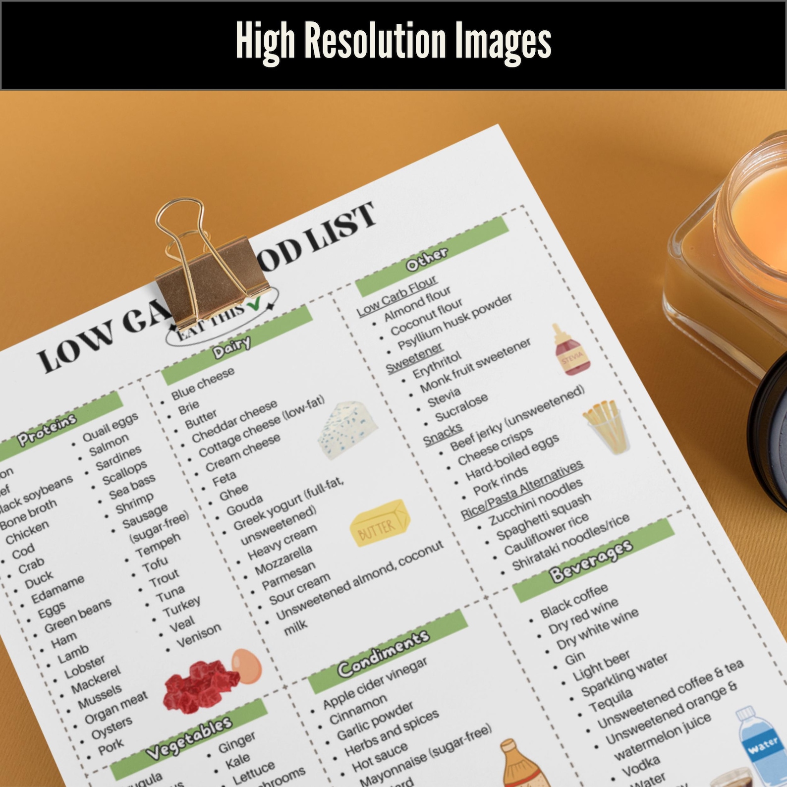 Printable Low Carb Food List for Low Carb Meal Plan, Low Carb Food ...