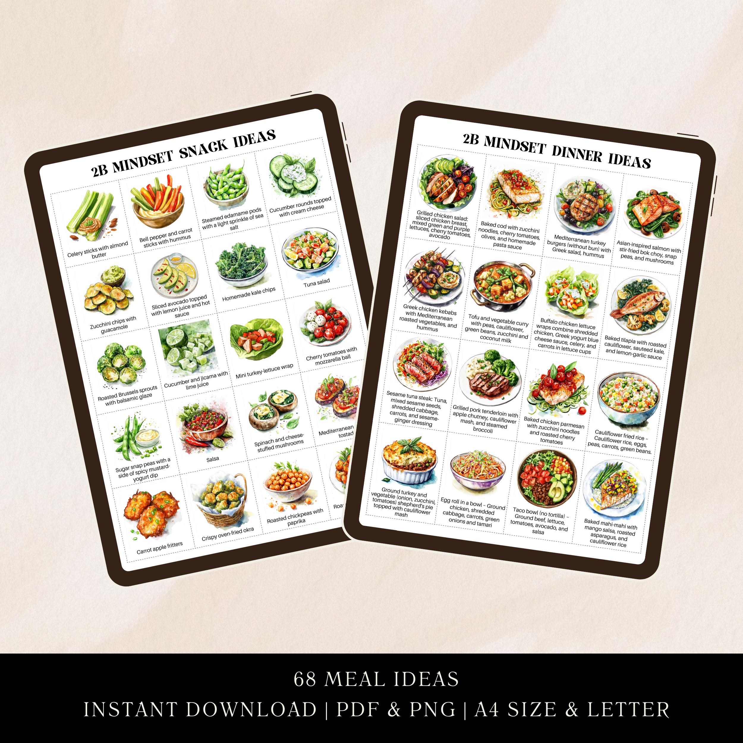 2B Mindset Printable Meal Ideas for 2B Mindset Meal Plan, Bodi Weight ...