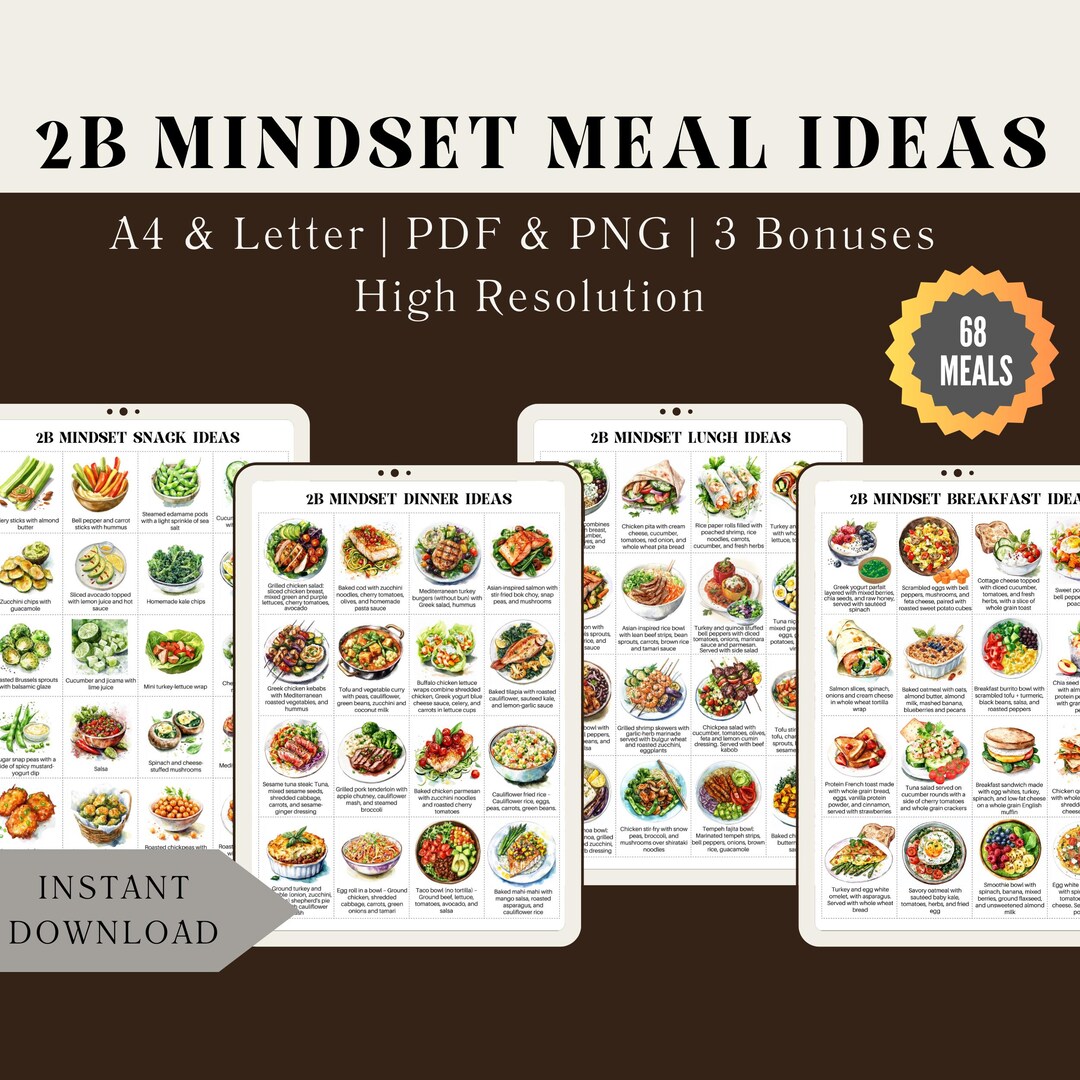 2B Mindset Printable Meal Ideas for 2B Mindset Meal Plan, Bodi Weight ...