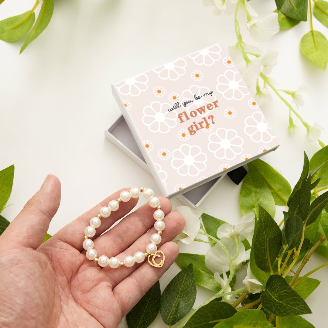 Pearl Flower Girl Bracelets Personalized Jewelry Little Girl Etsy