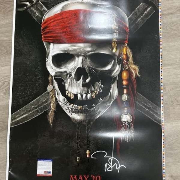 Johnny Depp Piratas del Caribe Firmado y enmarcado 27x40 pulgadas Póster de la película - PSA DNA #AD93836
