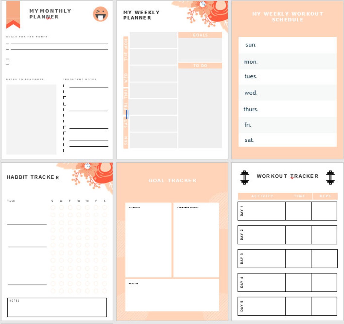 Printable Fitness Planner 2023, Exercise Planner, Printable Weight Loss