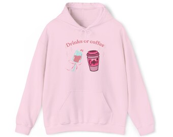 Coffee Cups Cute Drinks Unisex Hoodie, Sweater, Pullover, Coffee Lovers Gift, Cozy Winter Apparel