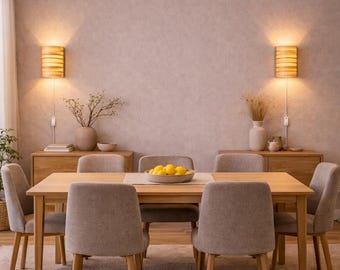 Pair of Japandi Wall Lights | Handmade Ash Wood Lamps | Minimalist Interior Lighting