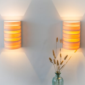 2 Ash Veneer wall Sconces - Indoor wooden wall lamps - Living room wall light fixtures - Sconces for bedroom