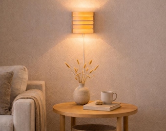 Accent Wall Lamp | Ash Veneer Plug In Wall Light | Soft Ambient Lighting