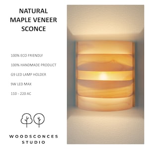 led wandlamp - blaker esdoornfineer - houten wandlamp - woonkamer wandlamp - bedlampje slaapkamer - romantische lamp - houten lichtpunt