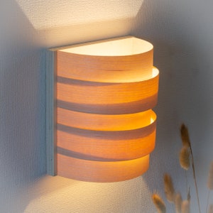 Wall lamp - Wood veneer wall sconce - Living room light fixture - Bedside lamp - Nightstand lamp - LED wall lamp - Modern wall sconce indoor