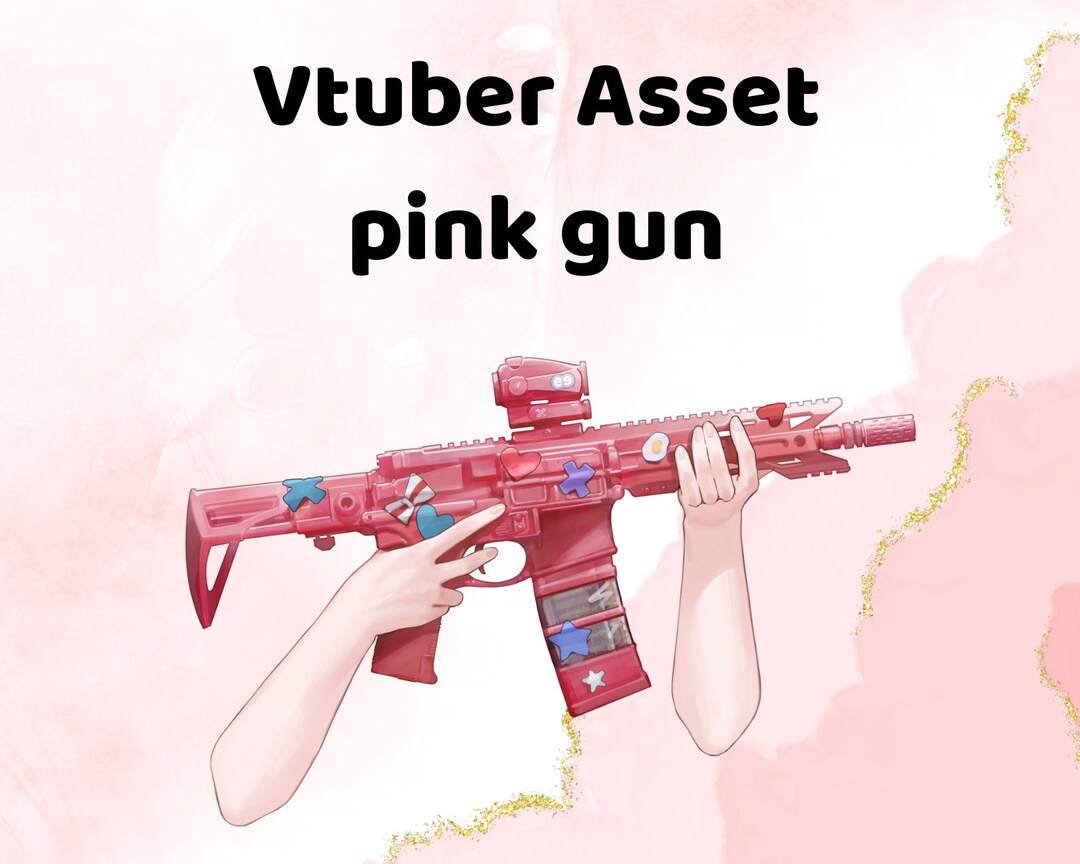 Vtuber Asset Pink Gun Premade Ready to Use Transparent Etsy