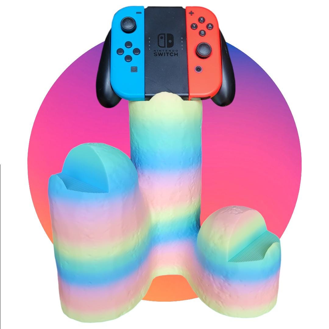 Contemporary Triple Controller Stand, Gaming Organizer, Modern Decor ...