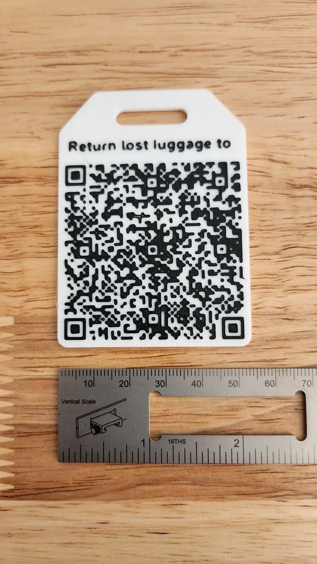 Luggage ID Tag, Custom 3D Printed QR Code Backpack Tag Bag Lost and