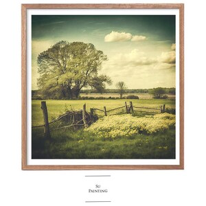 Spring Meadow Painting | Vintage Landscape Print | Country Field PRINTABLE Digital | 5